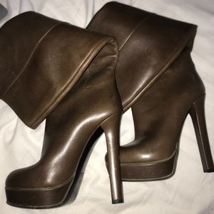 Gucci Brown Leather Heeled Boots